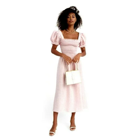 Sleeper | Dresses | Sleeper Womens Belle Linen Dress Large 2 Pink Vichy |  Poshmark